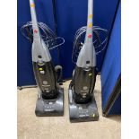 TWO HOOVER ENIGMA EVO VACUUM CLEANERS (both PAT pass and working but one brush bar noisy)