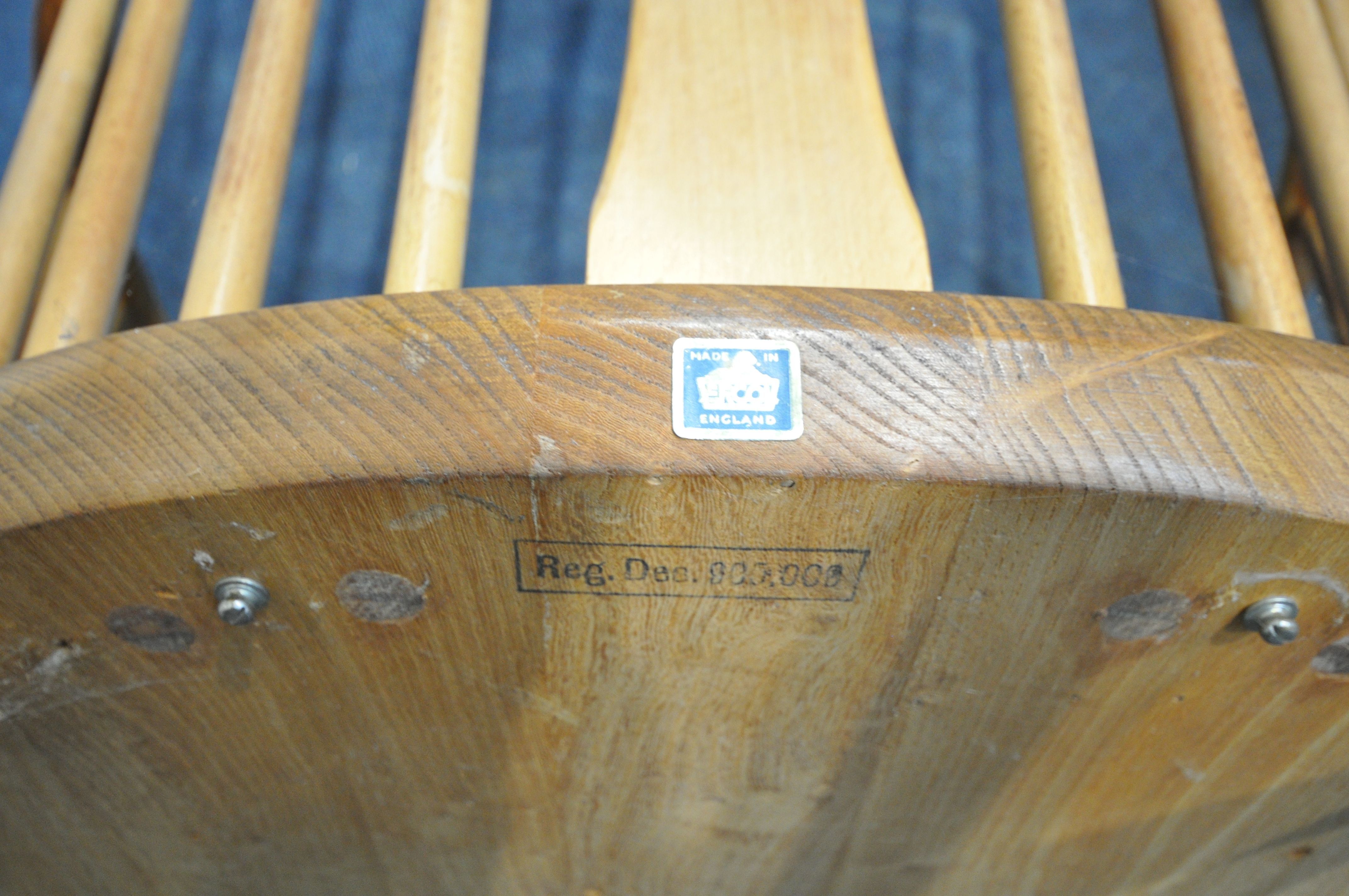 AN ERCOL ELM AND BEECH ROCKING CHAIR (condition - ideal for restoration due to discolouration, water - Image 3 of 3