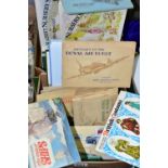 TWO BOXES OF CIGARETTE CARDS AND ALBUMS TOGETHER WITH WEDGWOOD BEATRIX POTTER CERAMICS, to include