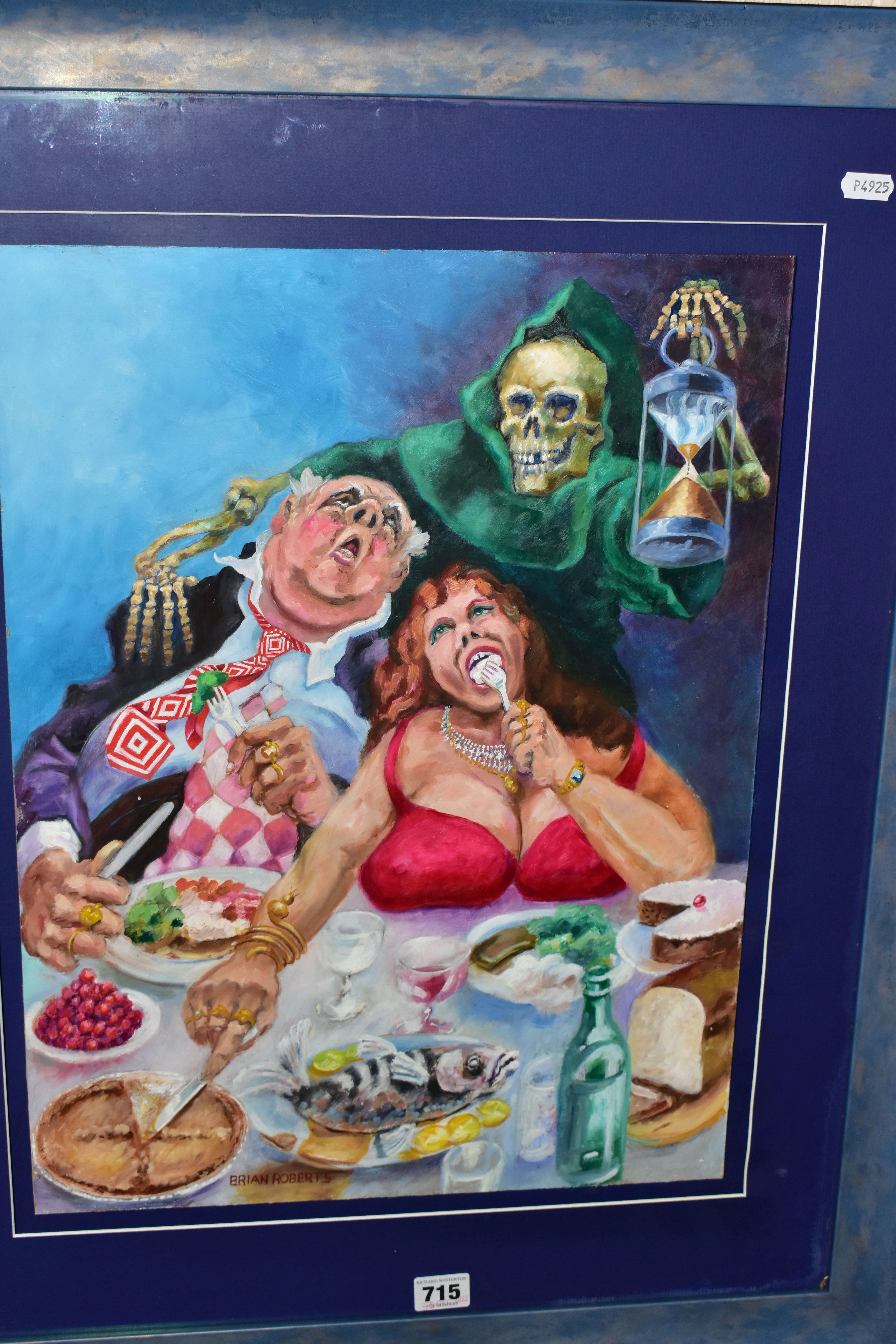 BRIAN ROBERTS (CONTEMPORARY) 'SEVEN DEADLY SINS - GLUTTONY', an illustrative study depicting two - Image 2 of 4