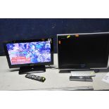 A TOSHIBA 19W330DB 19in TV with remote, and a Bush BLED19HDL8 19in TV with remote (both PAT pass and