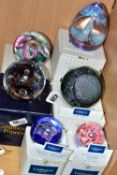 SIX BOXED CAITHNESS PAPERWEIGHTS, comprising Celtic Knot limited edition 418/750, Katmandu limited