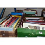 BOOKS, five boxes of books containing over seventy-five titles in hardback and paperback format on