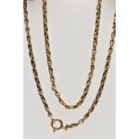 A YELLOW METAL BELCHER CHAIN, fitted with a spring clasp stamped 9K, length 440mm, approximate gross