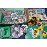 A QUANTITY OF ASSORTED LOOSE LEGO, with instruction leaflets for various sets including from the