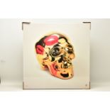 RORY HANCOCK (WALES 1987) 'LOVE ME FOREVER', a signed limited edition box canvas print of a skull,