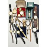 A SELECTION OF WRISTWATCHES, all in used untested condition, such as a boxed 'Ingersoll' fitted with