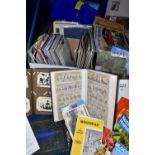 FOUR BOXES OF EPHEMERA, to include an album of over one hundred early twentieth century postcards of