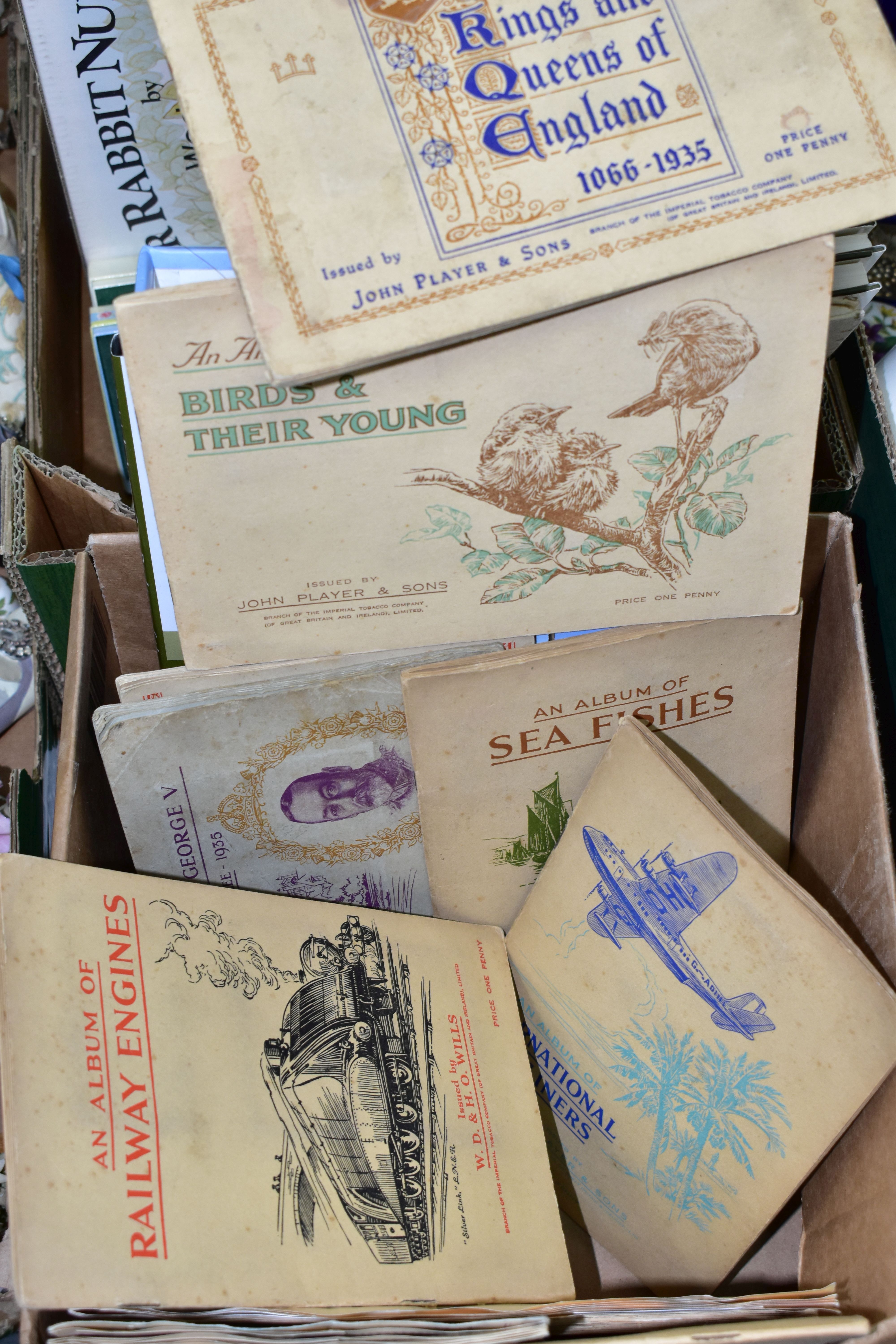 TWO BOXES OF CIGARETTE CARDS AND ALBUMS TOGETHER WITH WEDGWOOD BEATRIX POTTER CERAMICS, to include - Image 2 of 12