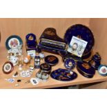 A COLLECTION OF LIMOGES PORCELAIN ITEMS, to include a Dubarry Limoges porcelain basket containing