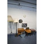 A SELECTION OF OCCASIONAL FURNITURE, to include a bespoke chain link standard lamp, a barley twist