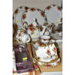 ROYAL ALBERT OLD COUNTRY ROSES PART DINNER / TEA SERVICE, comprising six dinner plates, six teacups,
