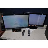 A SAMSUNG UE24N4300AK 24in TV with remote, and a Samsung P2270HD 22in TV with remote (both PAT