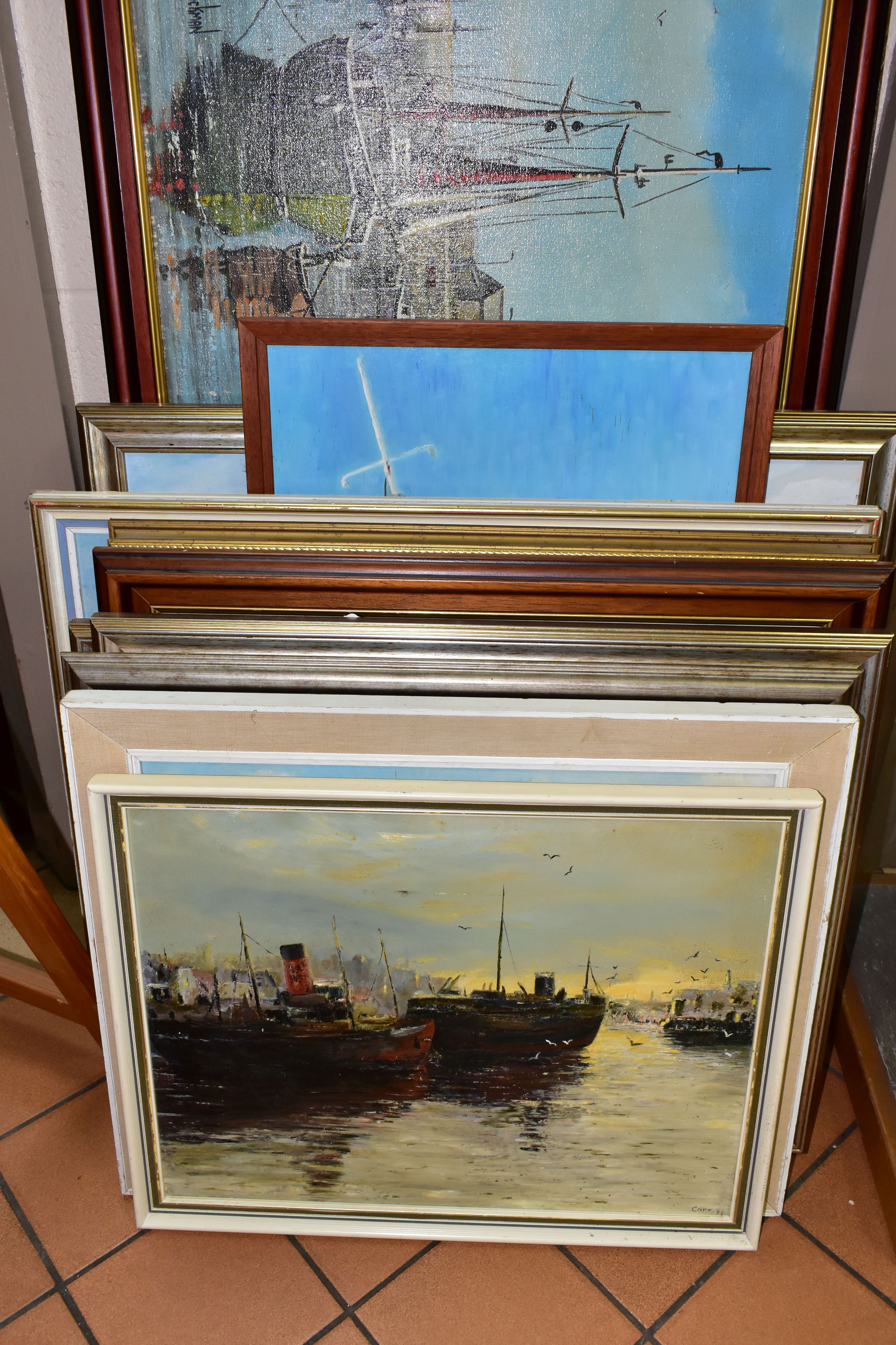 ELEVEN MARITIME / BOATING THEMED OILS AND ACRYLICS, to include William Henry Stockman (British - Image 2 of 7