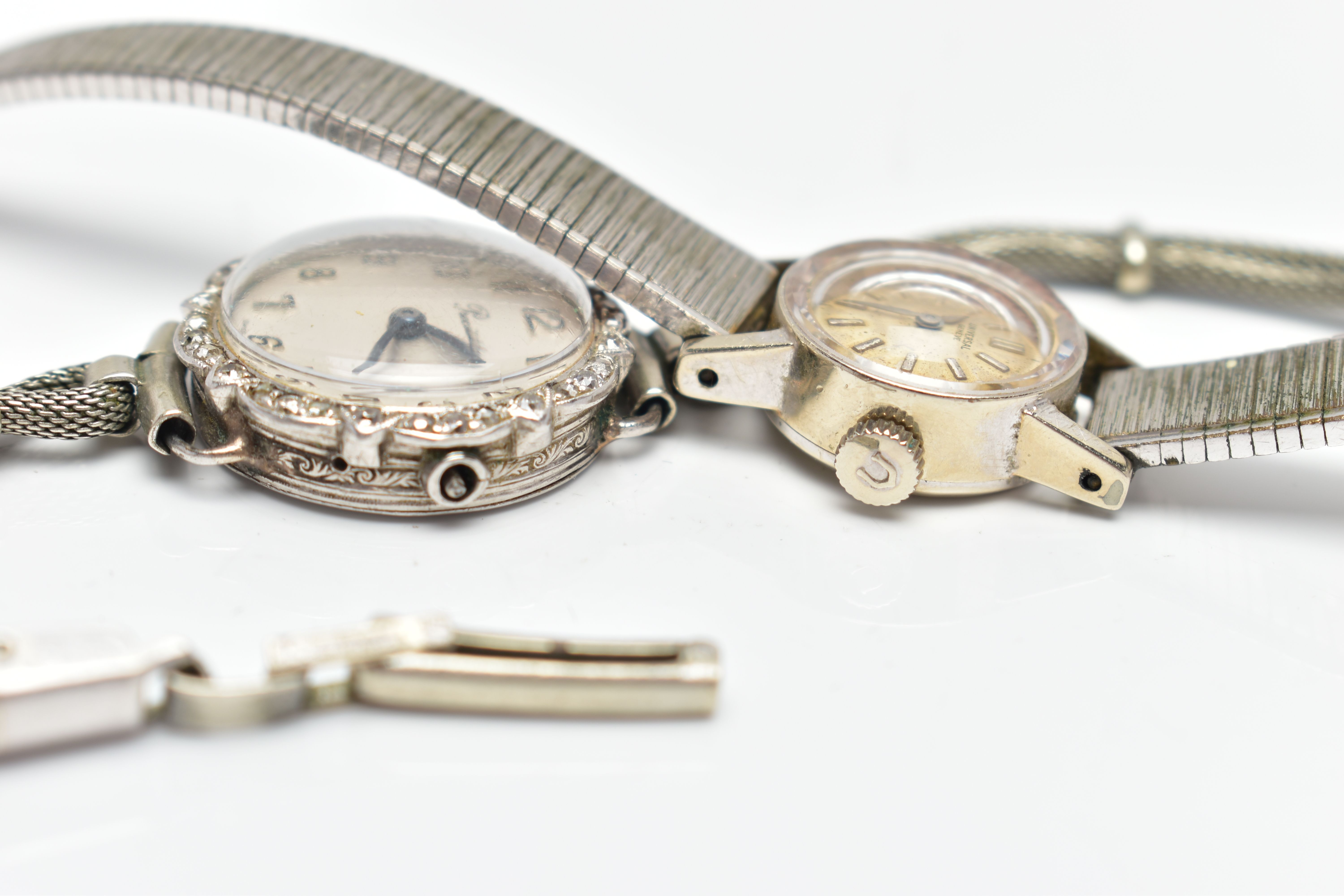 TWO LADIES WRISTWATCHES, the first a white metal 'Precista' watch, missing crown, round silver - Image 5 of 5