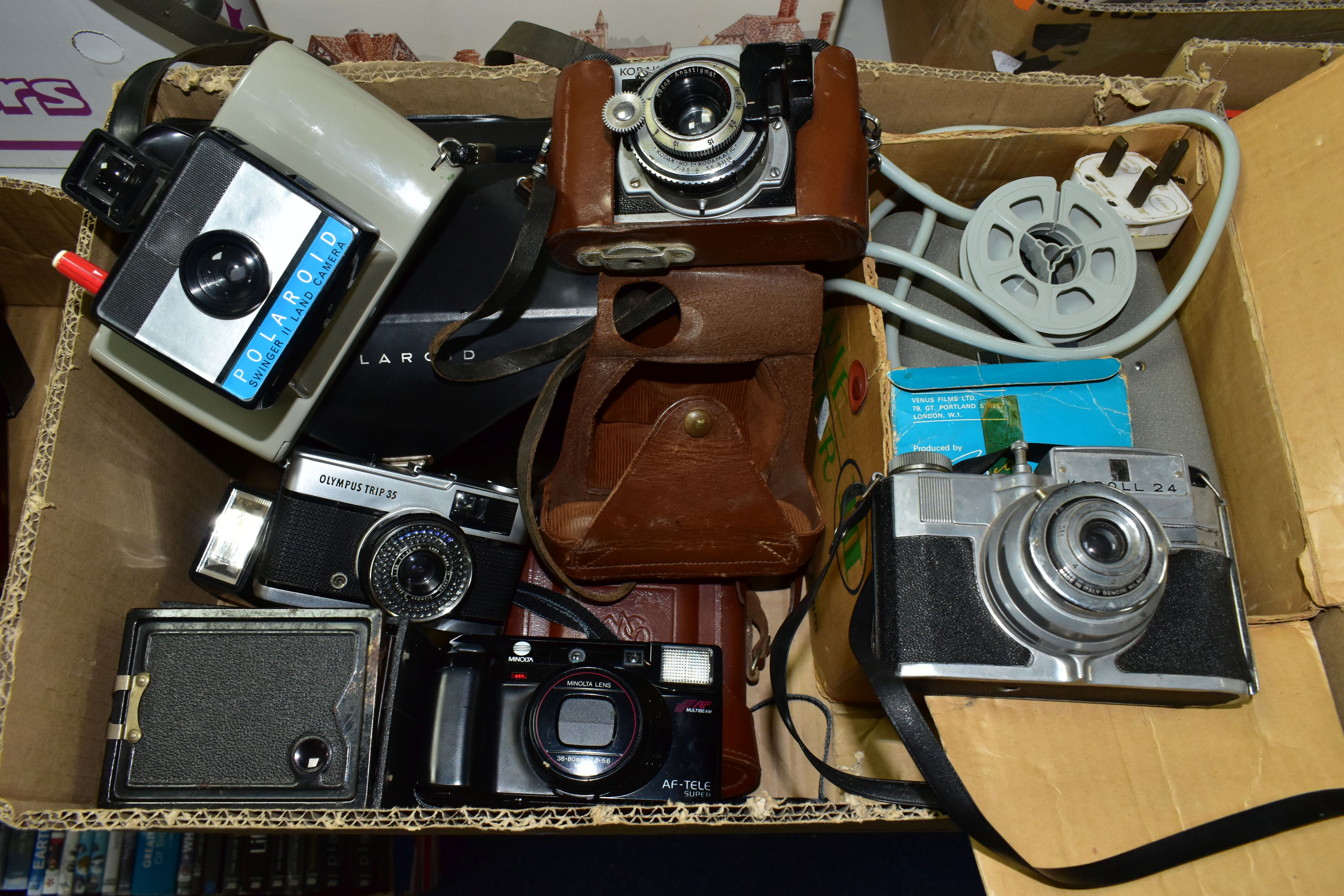 TWO BOXES OF CAMERA AND CINE EQUIPMENT, to include a vintage Holland Toffee - Image 7 of 7