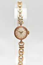 A LADIES 9CT GOLD 'ROLEX' WRISTWATCH, non-running manual wind, silver dial signed 'Rolex Precision',
