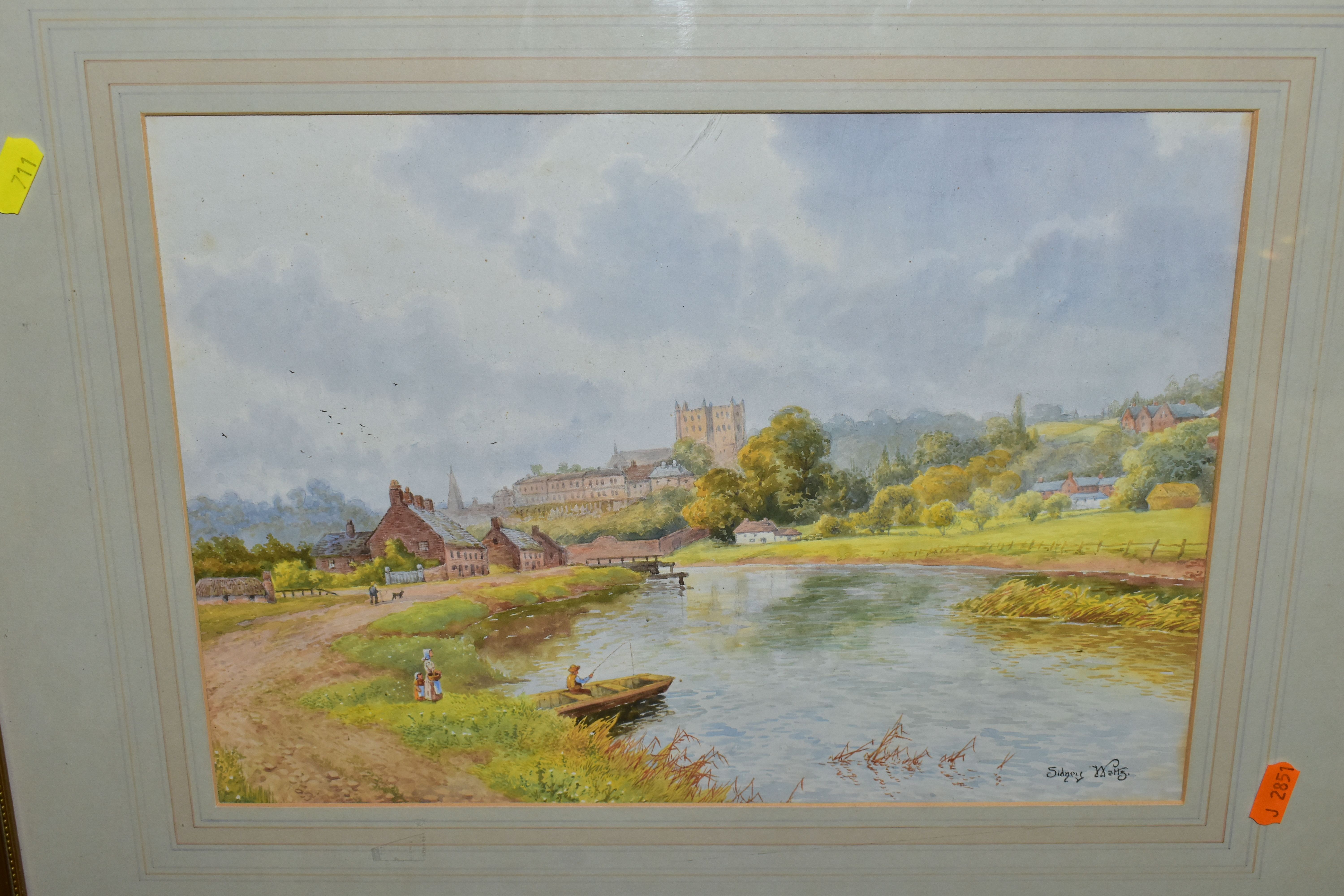 SIDNEY WATTS (BRITISH FLOURISHED 1890-1910) TWO ENGLISH SCHOOL RIVER LANDSCAPES, comprising a - Image 2 of 5