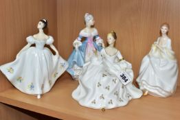 FOUR ROYAL DOULTON PEGGY DAVIES FIGURINES, comprising My Love HN2339, Megan HN3306, Kate HN2789, and