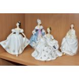 FOUR ROYAL DOULTON PEGGY DAVIES FIGURINES, comprising My Love HN2339, Megan HN3306, Kate HN2789, and