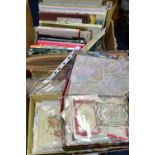 VICTORIAN & EDWARDIAN EPHEMERA two boxes to include greetings cards, postcards, a scrapbook, a small