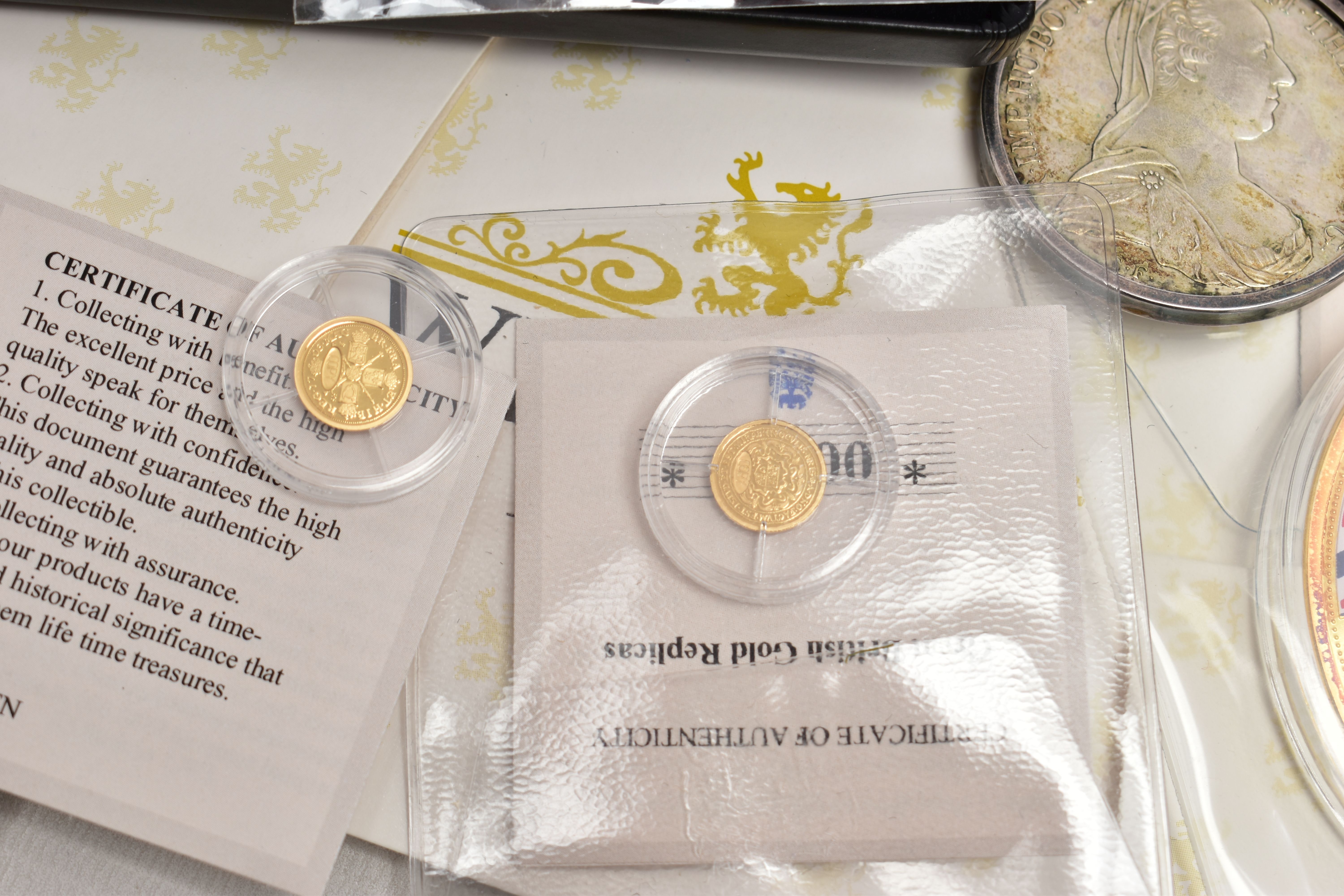 A GREAT BRITISH GOLD REPLICA SET OF EIGHT SOLID .585 GOLD 0.5 GRAM COINS, all with certificates, - Image 3 of 5