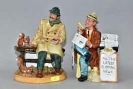 TWO ROYAL DOULTON FIGURINES, comprising Stop Press HN2683 and Lunchtime HN2485, height of tallest