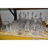 A QUANTITY OF CUT CRYSTAL, comprising a set of six Waterford 'Lismore' Crystal tumblers, a water