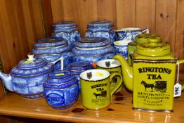 A COLLECTION OF WADE POTTERY MADE EXCLUSIVELY FOR RINGTONS LTD TEA MERCHANTS, comprising two blue