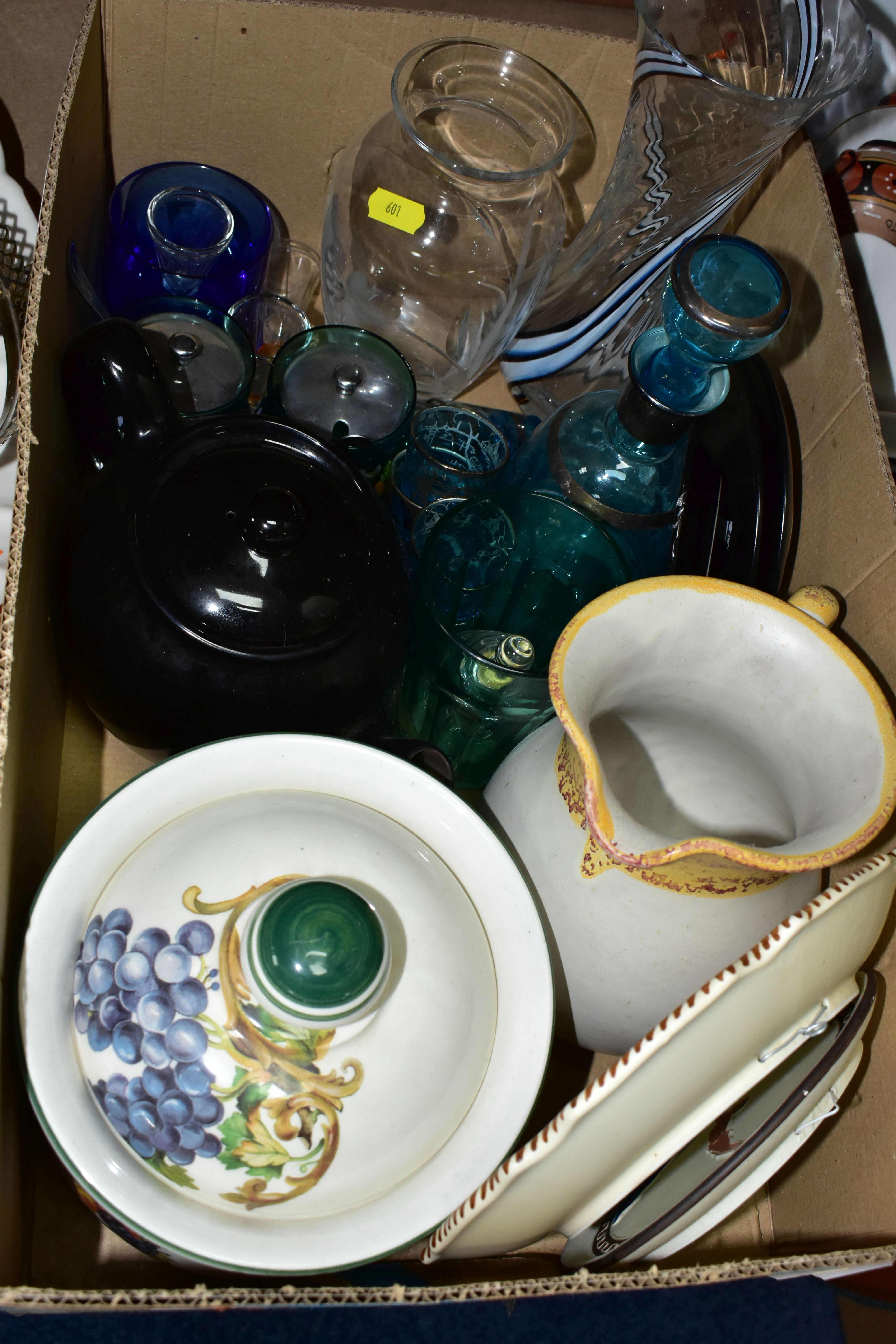 FIVE BOXES AND LOOSE ASSORTED CERAMICS AND GLASS, to include Royal Doulton 'Fireglow' TC1080 pattern - Image 3 of 7