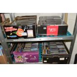 CDS four boxes containing a collection of approximately 700-750 compact discs, genres include