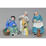 THREE ROYAL DOULTON FIGURINES, comprising Tuppence A Bag HN2320 (base UV postcode marked), A Penny's