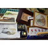 TWO BOXES OF CITROEN EPHEMERA AND ASSORTED PRINTS ETC, to include Citroen dealer stock illustrations