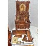 A 20TH CENTURY LOURDES SOUVENIR HOME ALTAR, height approximately 50cm (2) (Condition report: parts