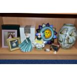 A GROUP OF CERAMICS AND SUNDRY ITEMS, to include a Royal Doulton Becky figurine HN2740, a boxed