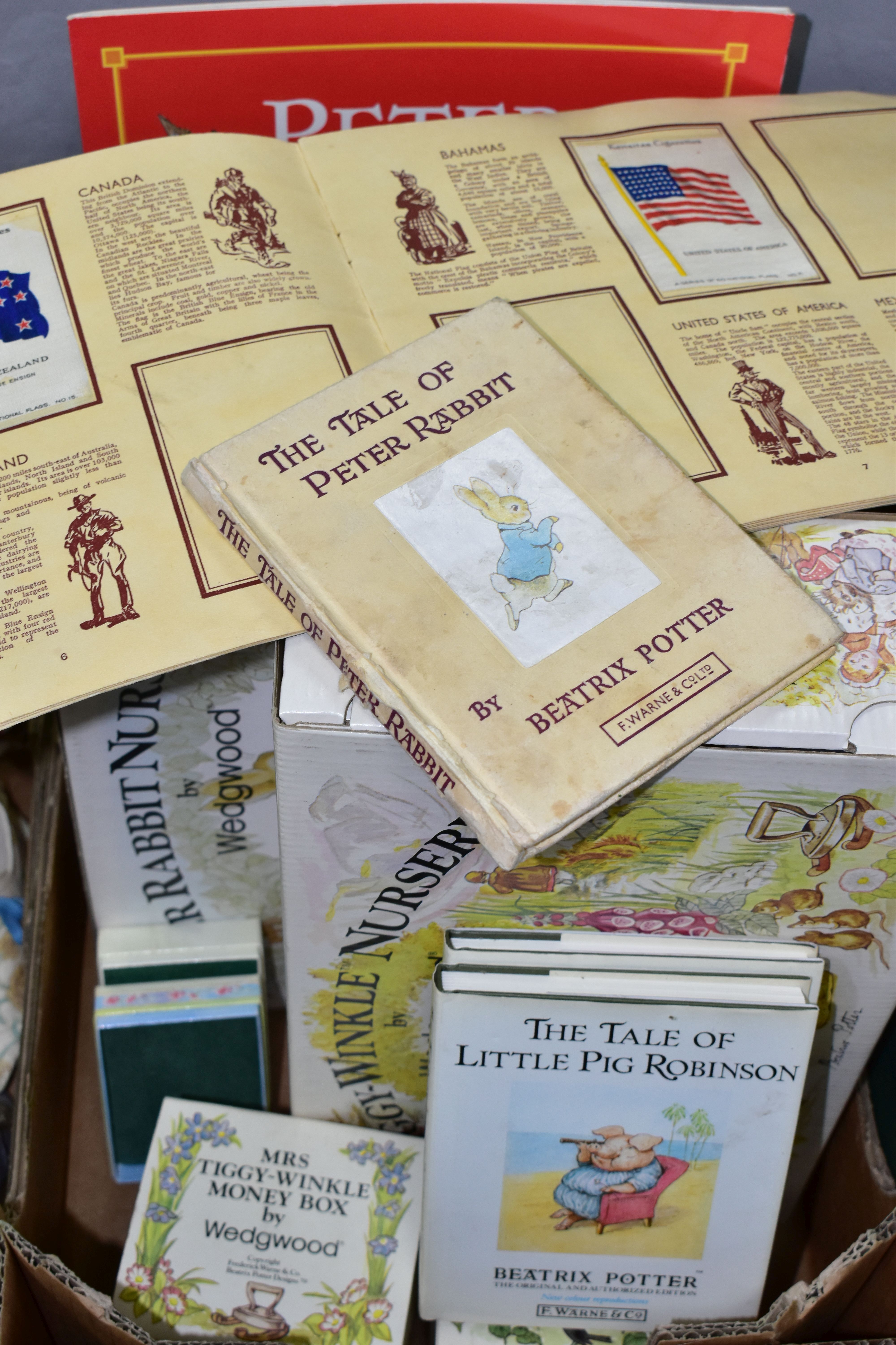 TWO BOXES OF CIGARETTE CARDS AND ALBUMS TOGETHER WITH WEDGWOOD BEATRIX POTTER CERAMICS, to include - Image 11 of 12