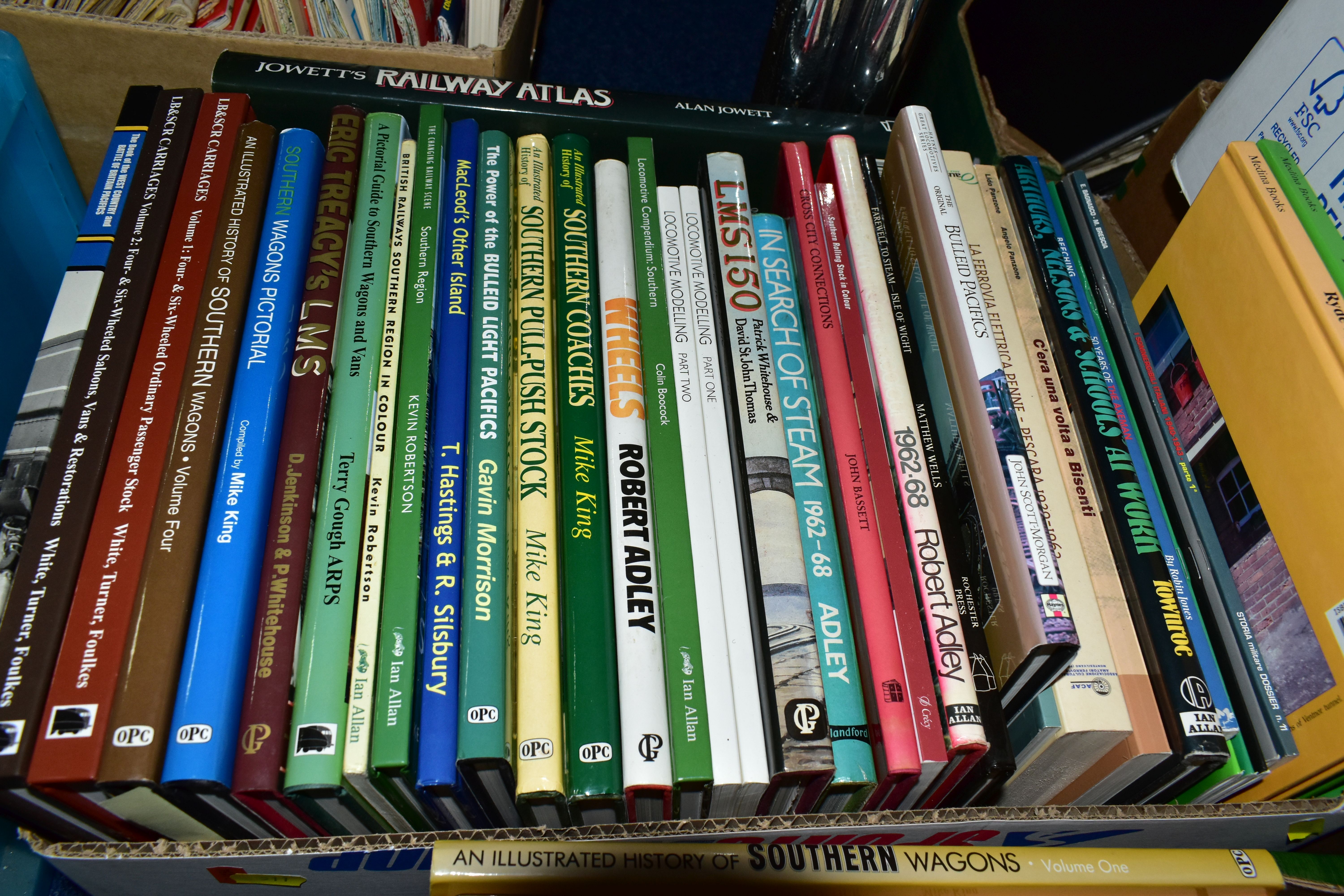 FIVE BOXES OF BOOKS, to include over one hundred and fifty books and magazines covering steam - Image 4 of 6