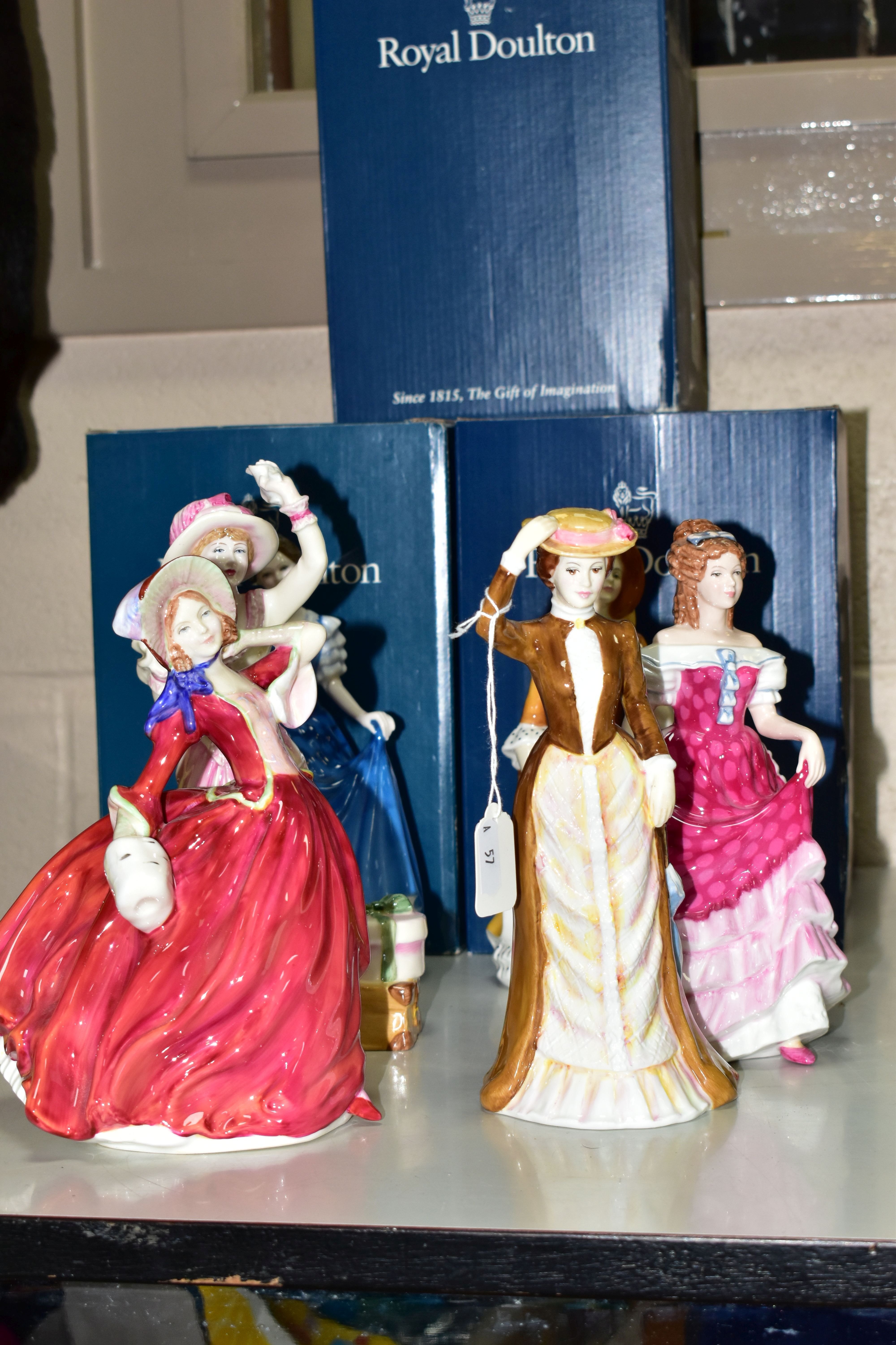 SIX ROYAL DOULTON FIGURINES, of which five are boxed, comprising 'Anna of the Five Towns' HN3865