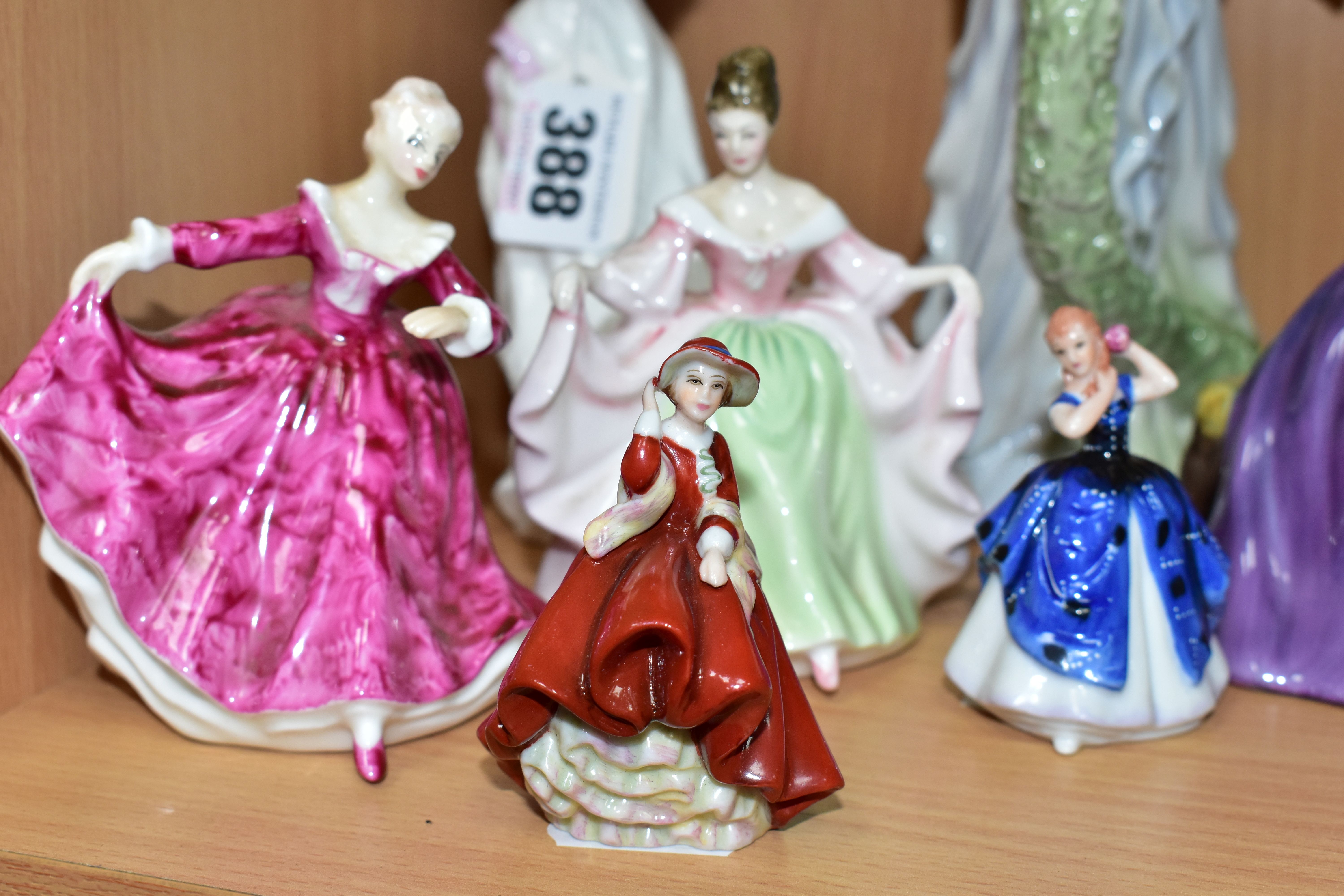 EIGHT ROYAL DOULTON AND WEDGWOOD FIGURINES, comprising Royal Doulton: Sentiments Thank You - - Image 2 of 8