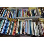 BOOKS, six boxes containing approximately 140-150 titles in hardback and paperback formats