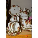 ROYAL ALBERT 'OLD COUNTRY ROSES' SIX PLACE TEA SET, comprising cups, saucers, side plates, twin