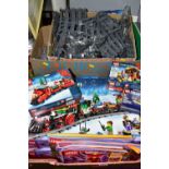 TWO BOXES OF LEGO TRACK AND CREATOR, to include two boxed sets of Lego Creator 'Expert' 10254 Winter