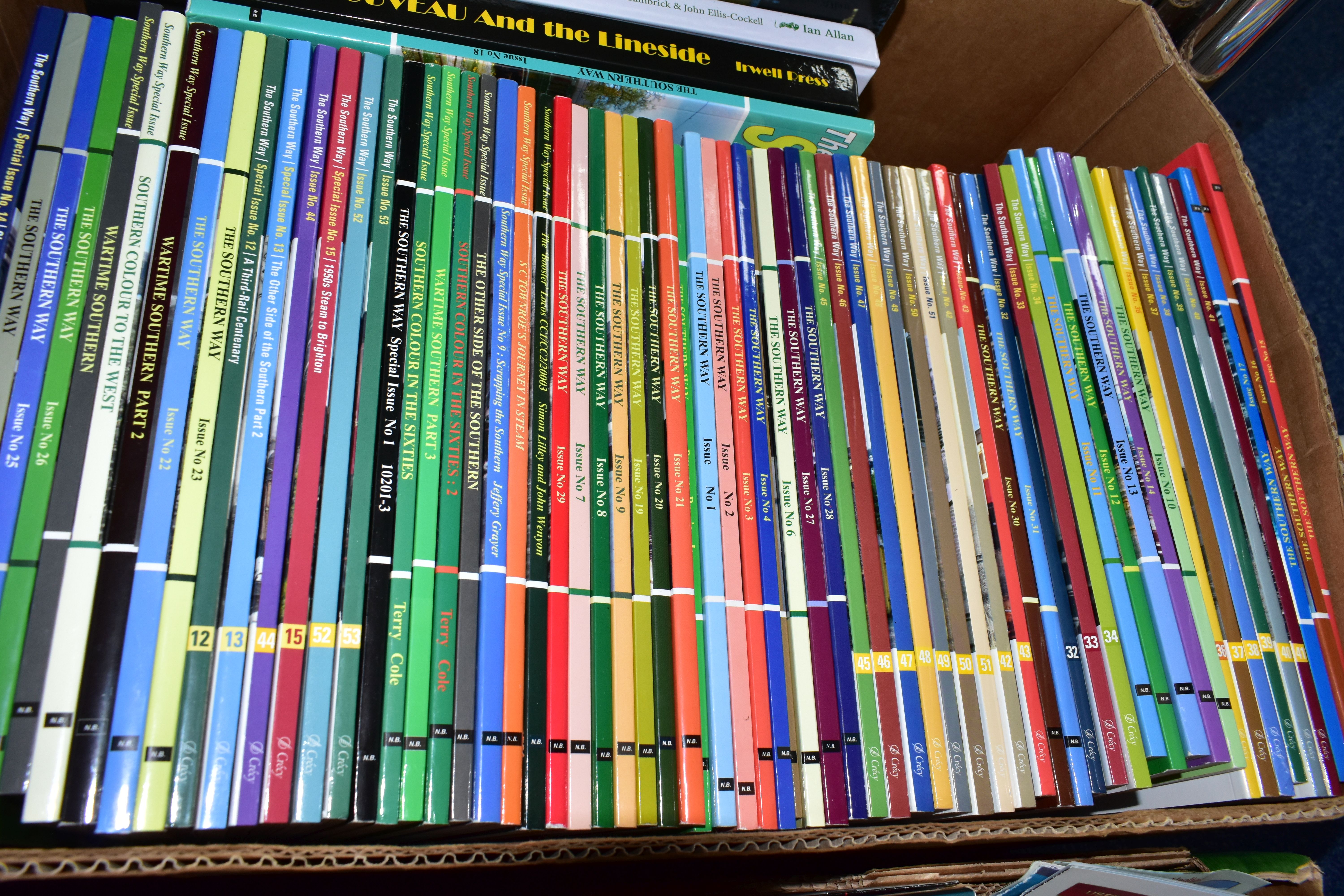 FIVE BOXES OF BOOKS, to include over one hundred and fifty books and magazines covering steam - Image 6 of 6