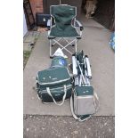 FIVE ITEMS OF GELERT CAMPING EQUIPMENT including a pair of folding chairs, a breeze break, a