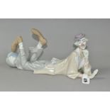 A LLADRO CLOWN, no 4618, designed by Salvador Furio in 1970, the figure lying on his front with head