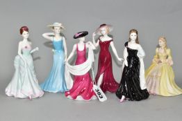 SIX SMALL COALPORT DEBUTANTES AND BEAU MONDE FIGURINES, comprising Debutante of the Year 'Make A