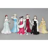 SIX SMALL COALPORT DEBUTANTES AND BEAU MONDE FIGURINES, comprising Debutante of the Year 'Make A