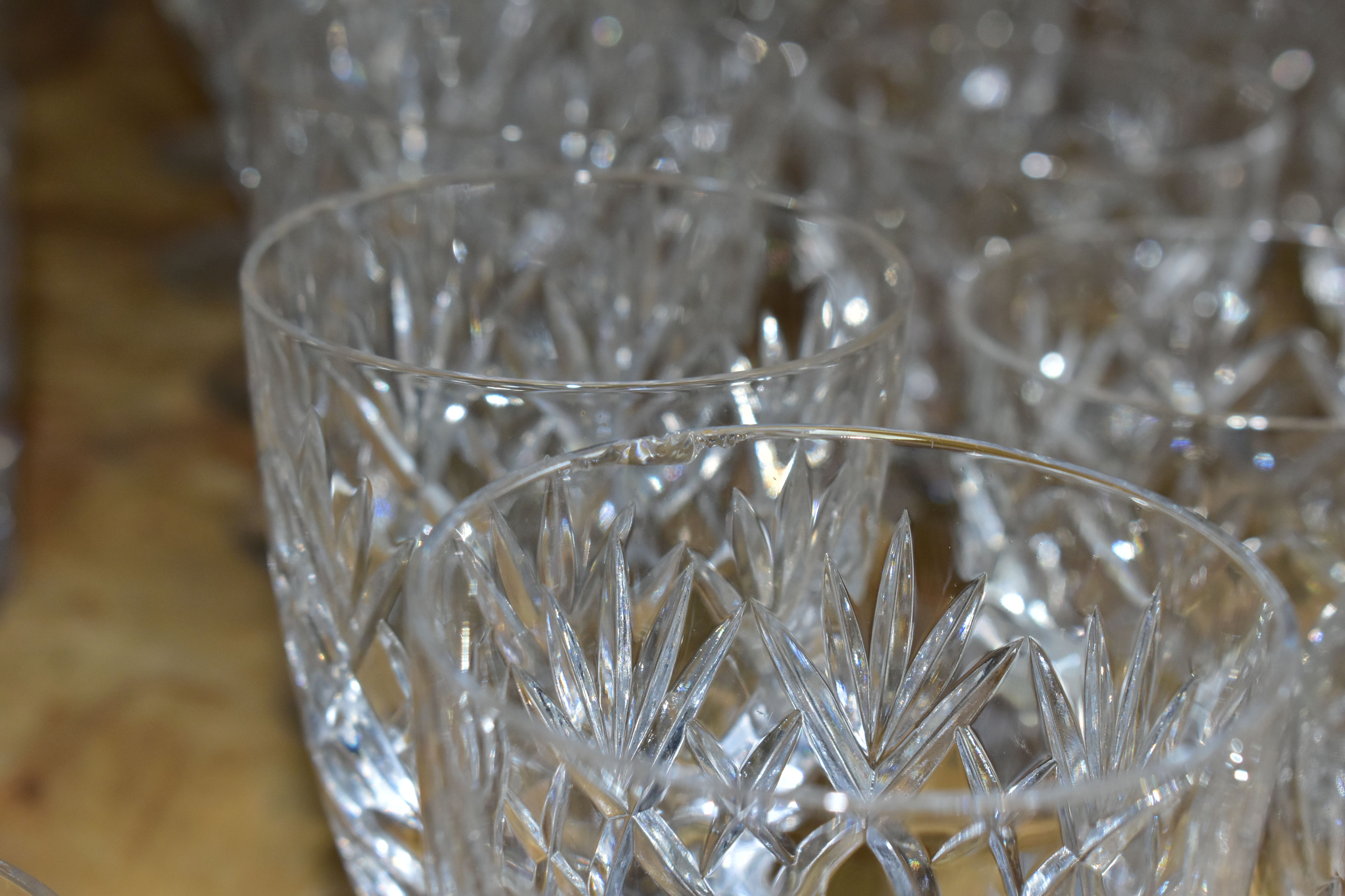 A QUANTITY OF CUT CRYSTAL, comprising a set of six Waterford 'Lismore' Crystal tumblers, a water - Image 11 of 11