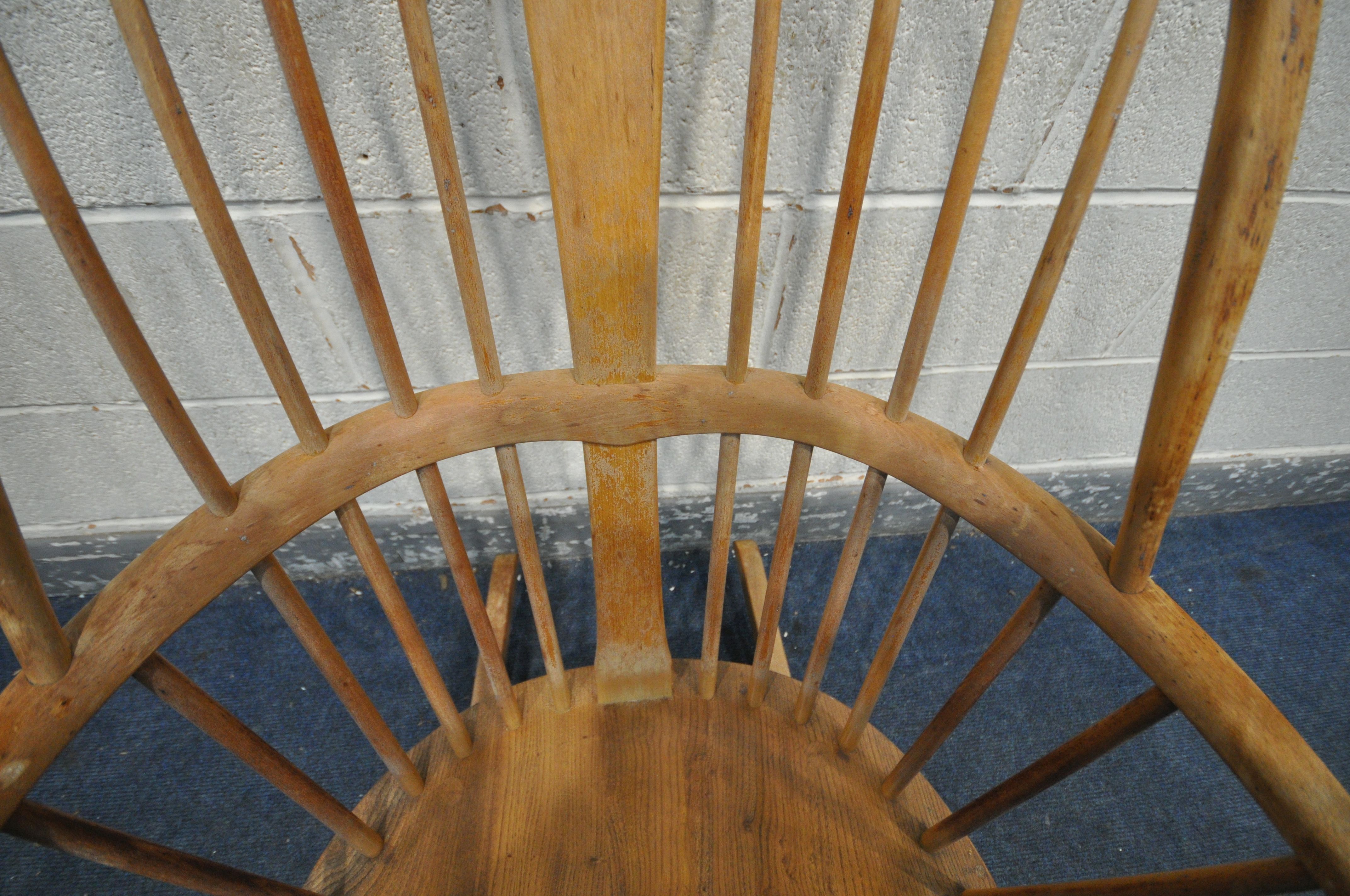 AN ERCOL ELM AND BEECH ROCKING CHAIR (condition - ideal for restoration due to discolouration, water - Image 2 of 3