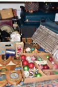 TWO BOXES AND LOOSE SUNDRY ITEMS ETC, to include Naval plaques - Dartmouth Naval college, HMS